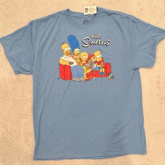 Men’s Size Large Blue The Simpsons Graphic Tee New with Tags - Picture 1 of 8